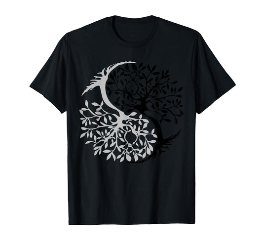 Tree Of Life Yin Yang Symbol Funny Bonsai Zen Gift Men Women T-Shirt