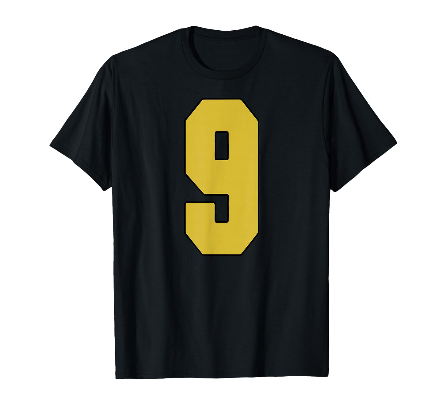 Old Gold Black Number 9 Jersey Player Uniform #9 T-Shirt
