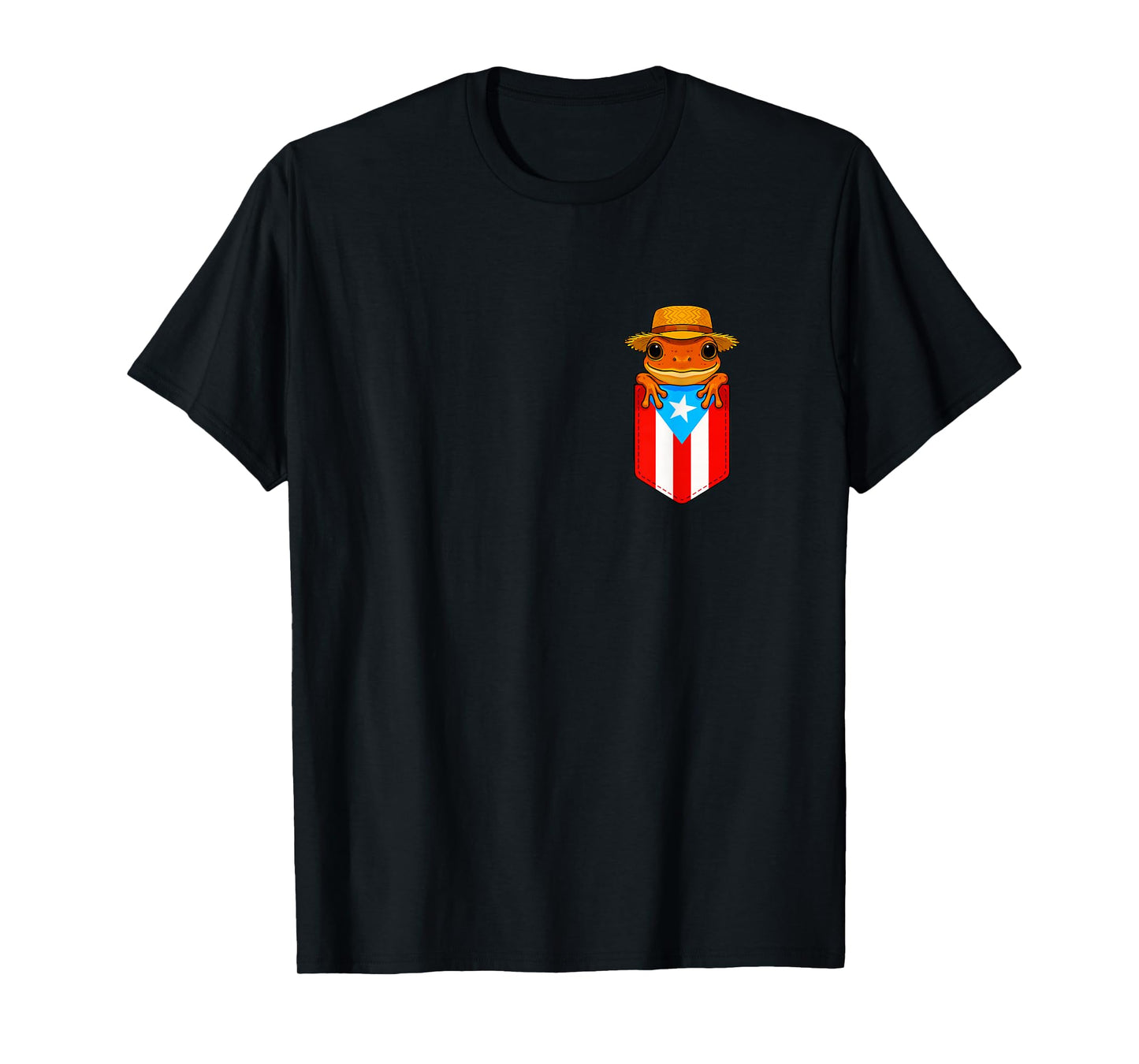 Jibaro Coqui Frog Puerto Rico Flag Buricua Pocket Borinquen T-Shirt