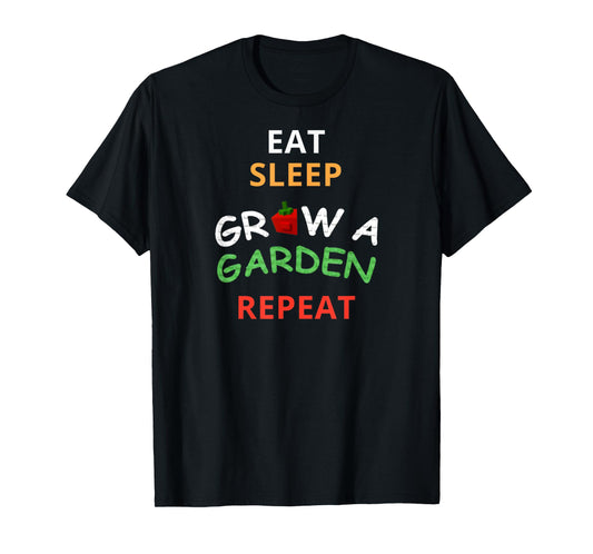 Funny Game Eat Sleep Grow A Garden Repeat Gamer Design T-Shirt