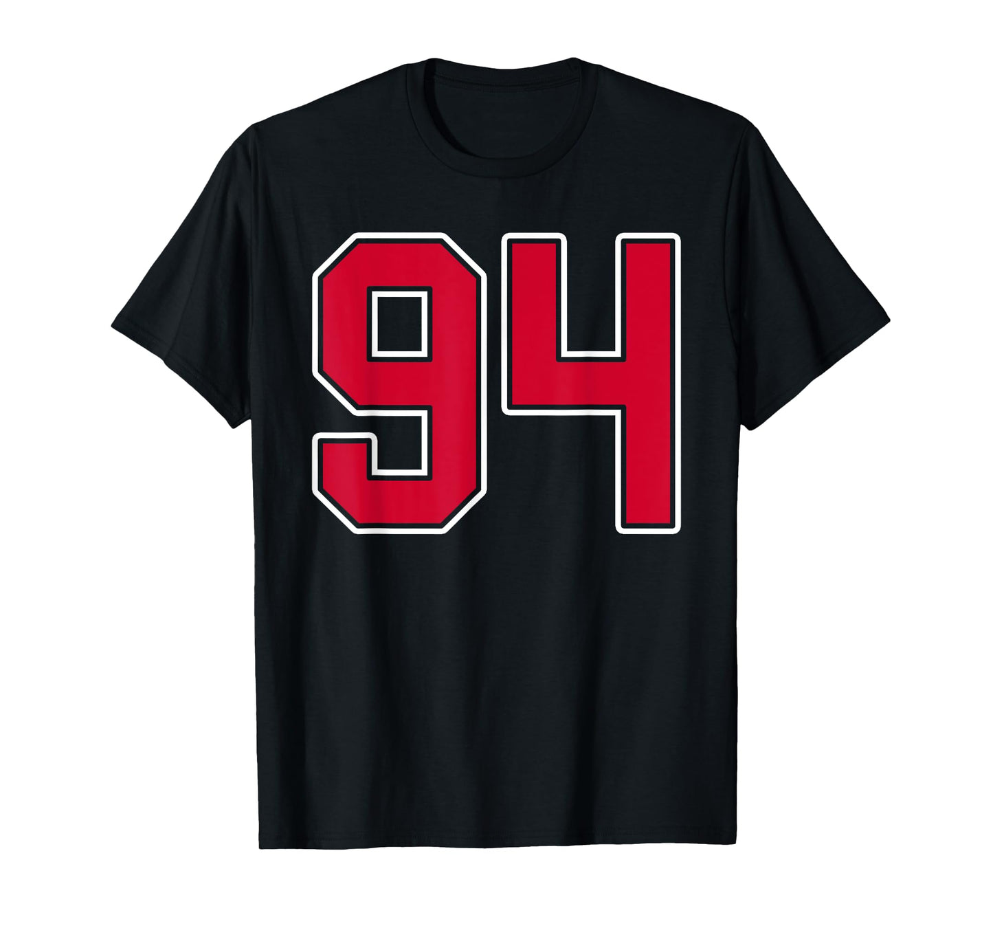 Red White Number 94 Jersey Player Uniform #94 T-Shirt