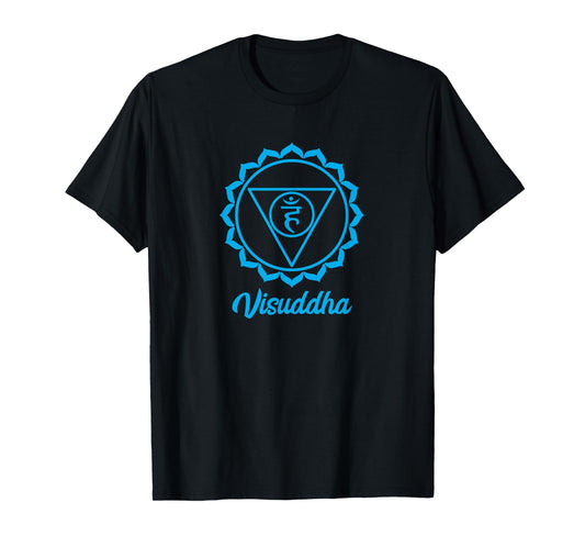 Neck Chakra Symbol Blue Visuddha Yogi Yoga T-Shirt