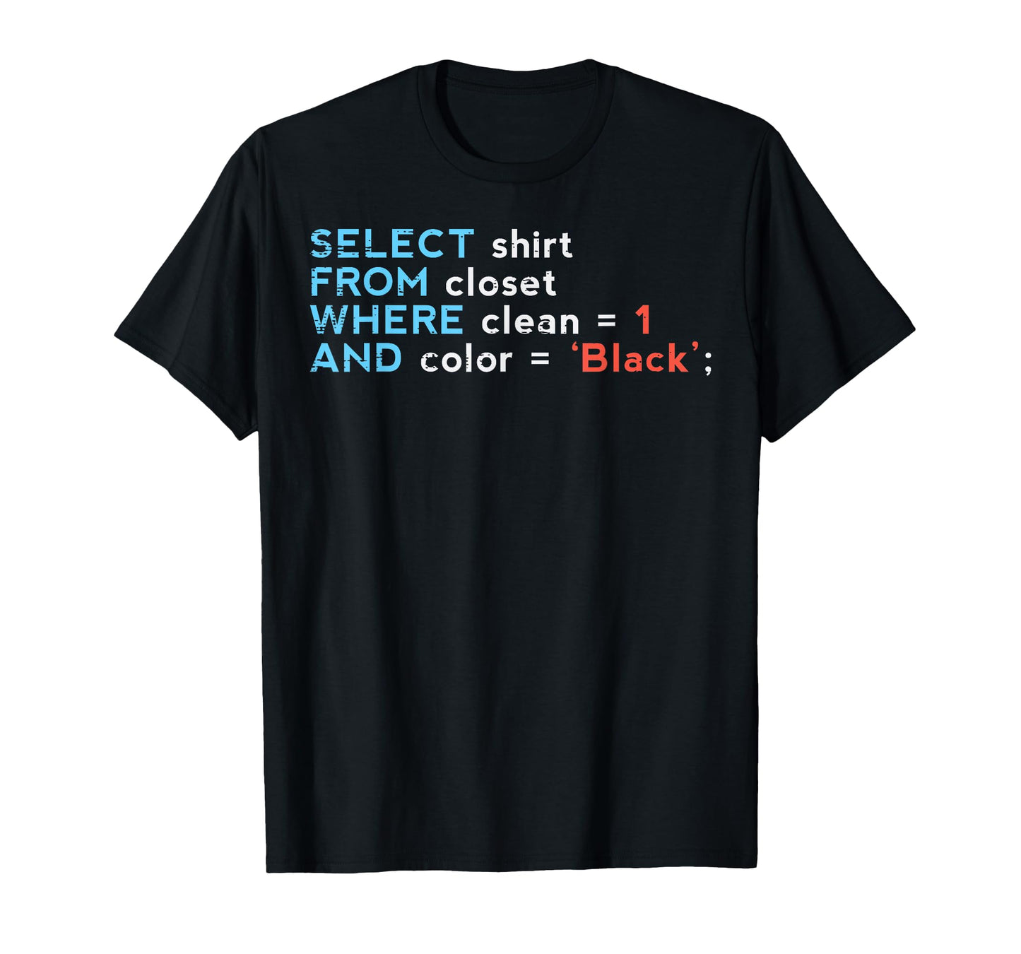 SQL Select Shirt From Closet Coder Database Admin Men Women T-Shirt