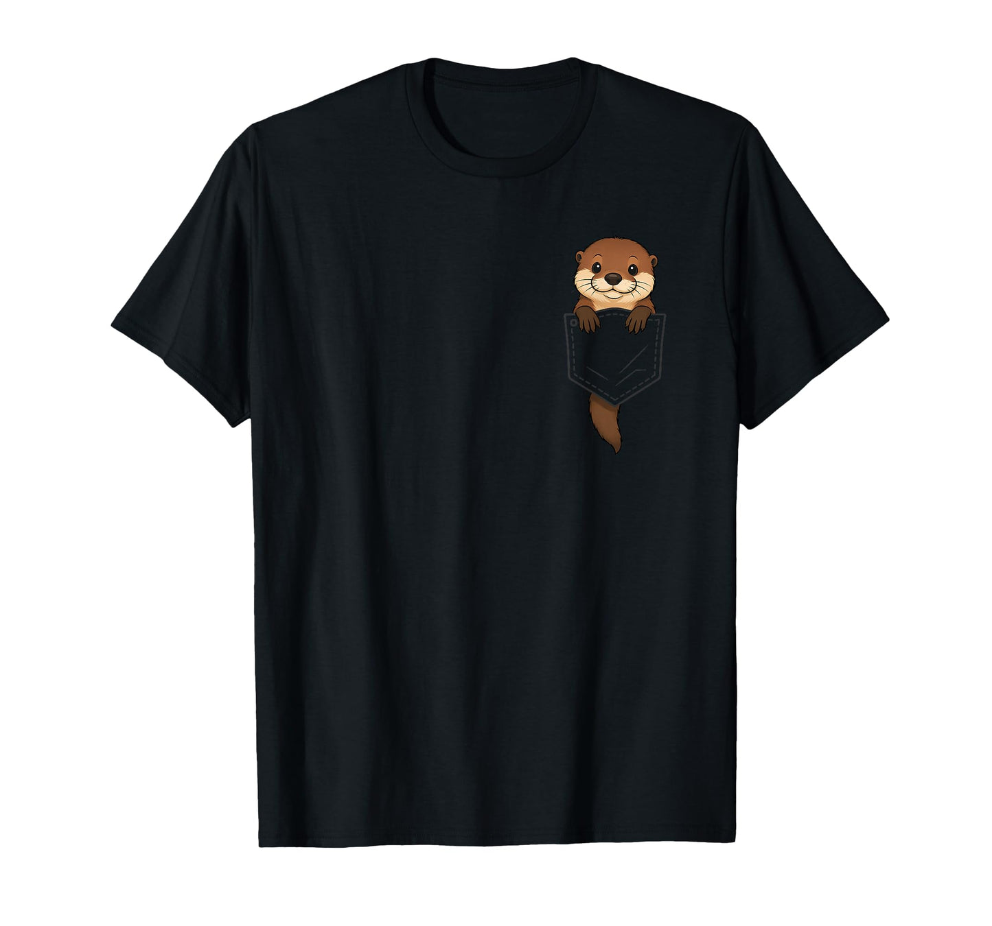 Funny Otter Peeking in Pocket Animal Lover Men Women Kids T-Shirt
