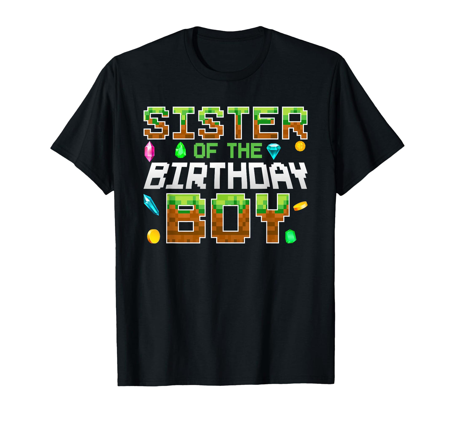 Sister Of The Birthday Boy Game Pixel Number Birthday Party T-Shirt