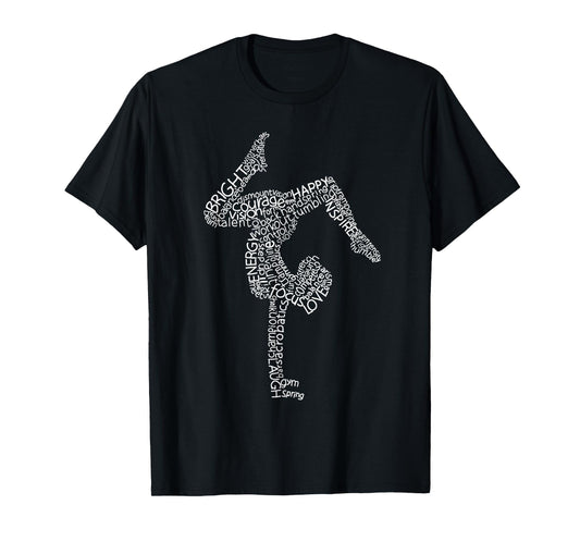 Gymnastics Typography Funny Gymnast Handstand Women Gift T-Shirt
