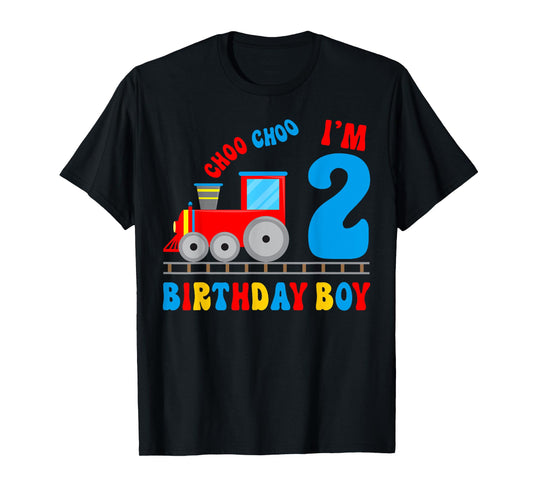 I'm 2 Years Old Kids Train Lover It's My 2nd Birthday Boy T-Shirt