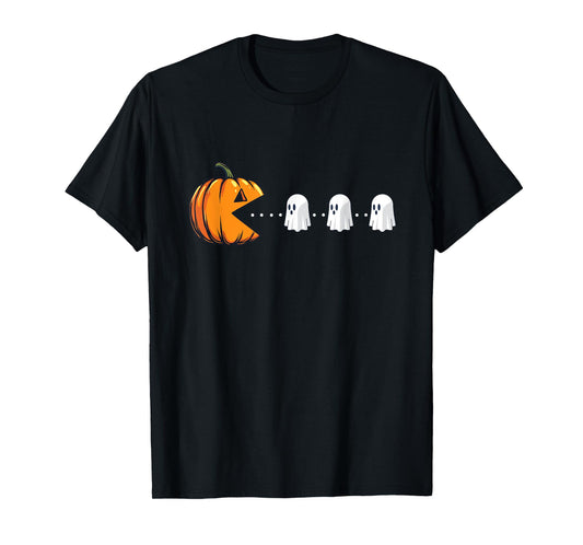 Pumpkin Eating Ghosts - Spooky Witch Halloween Ghoul T-Shirt