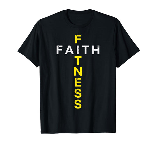 Gym Faith Fitness Cross Christian Workout Exercise Women Men T-Shirt