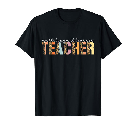 Multilingual Learner Teacher Leopard Multilingual Learners T-Shirt