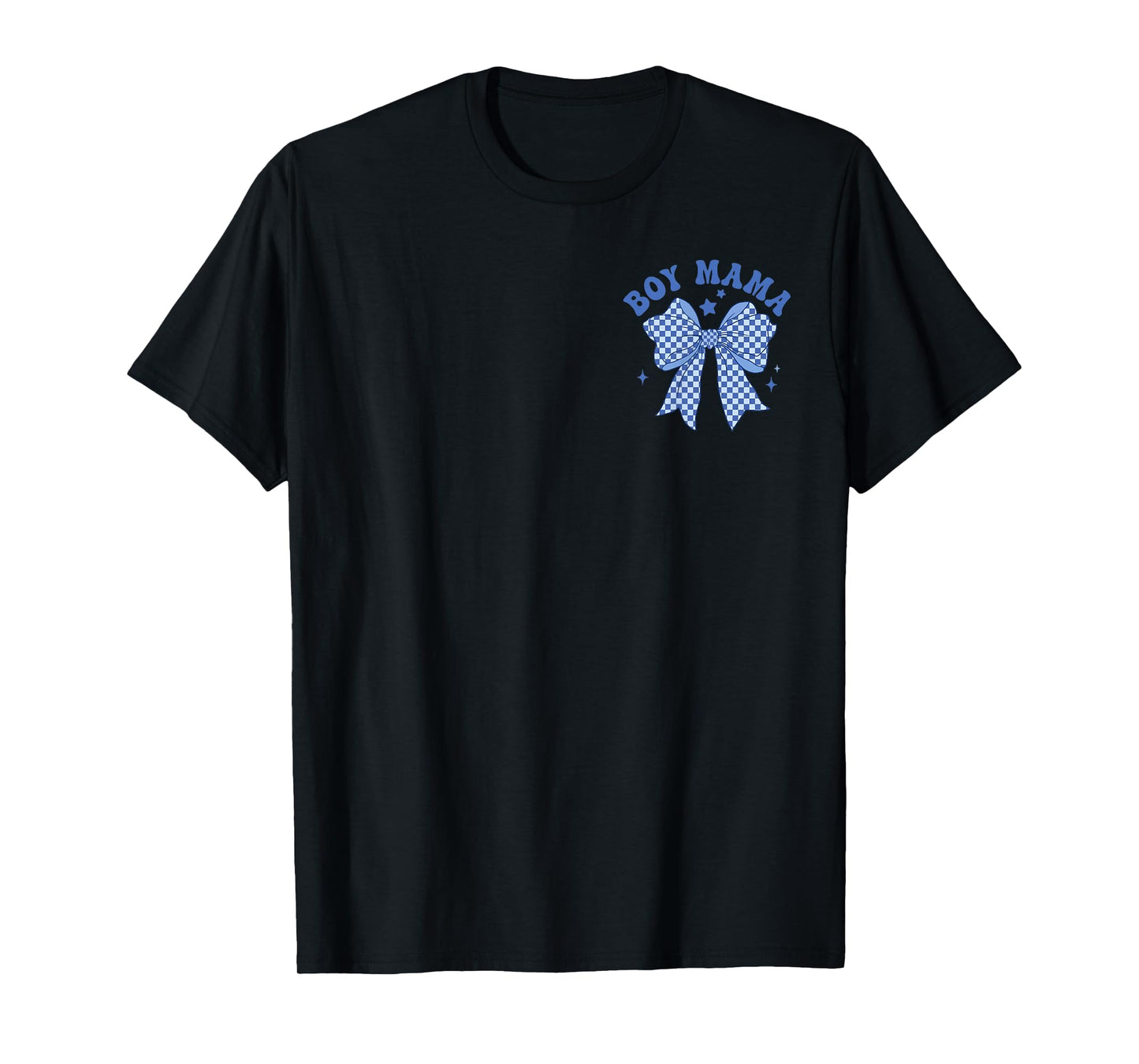 Boy Mama Coquette Bow Checkered Happy Mother's Day T-Shirt
