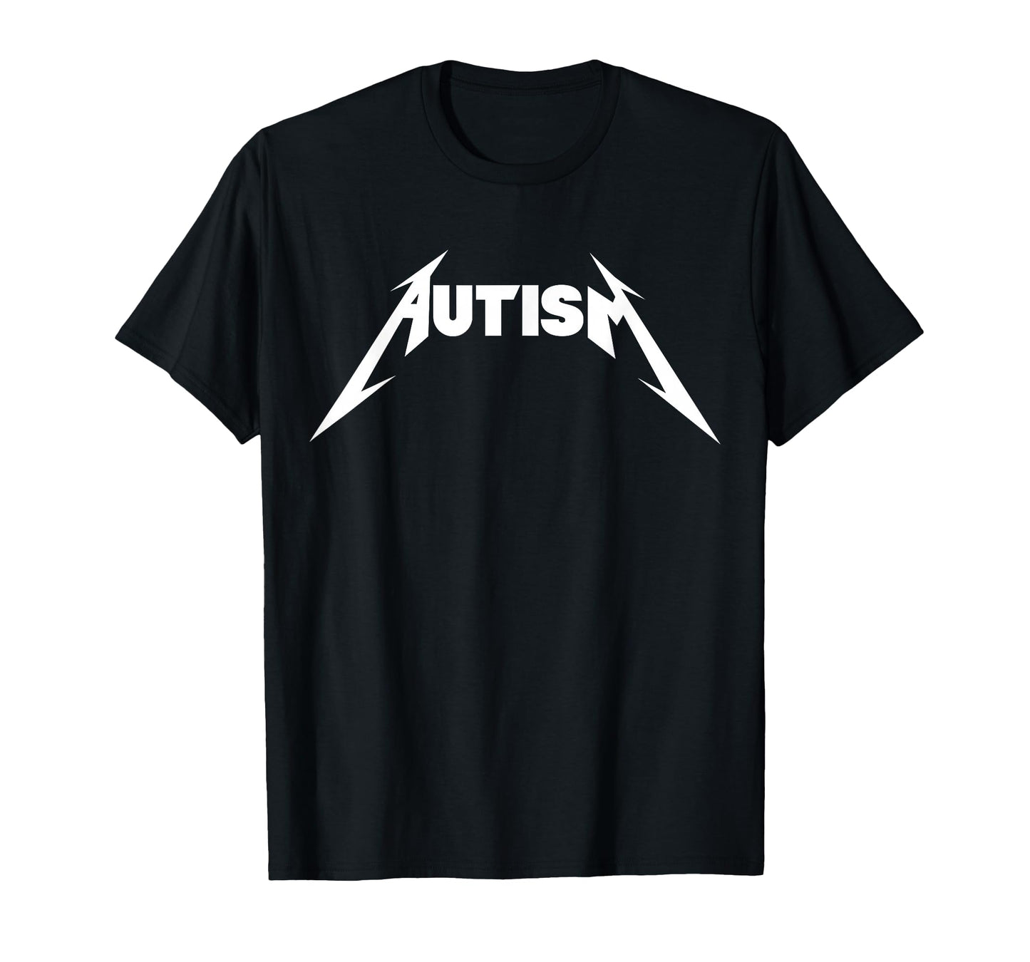 Funny Design Autism Skeleton Meme Metal Rock For Men Women T-Shirt