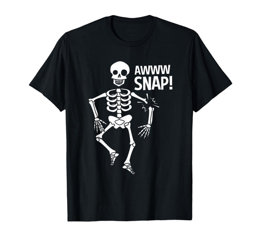 Broken Arm Halloween Aww Snap Skeleton T-Shirt