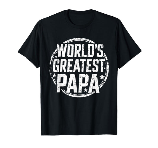 World's Greatest Papa Shirt Best Grandpa Men Fathers Day T-Shirt