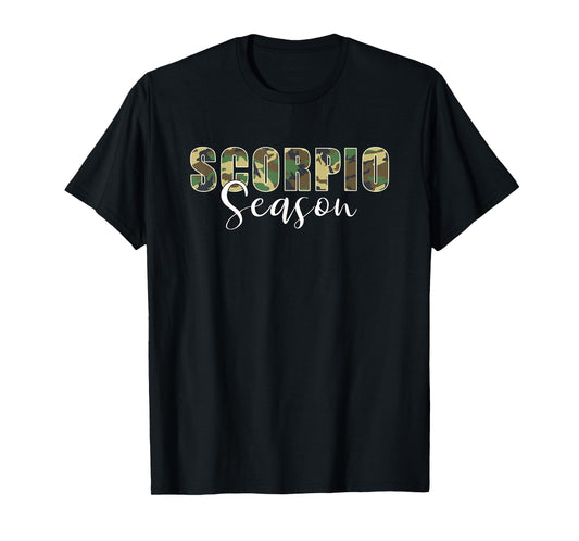 Scorpio Season Camo Zodiac Birthday T-Shirt