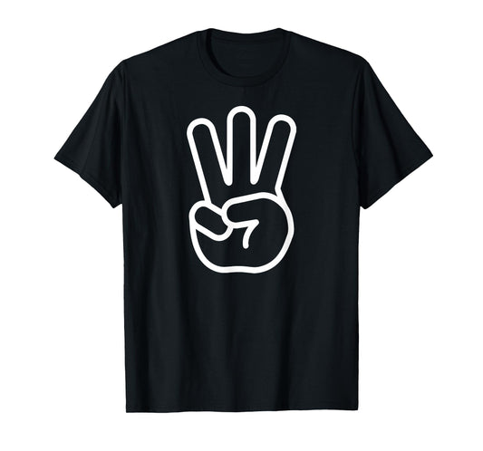 Kids 3rd Birthday Fingers Three Years Old Boys Girls T-Shirt