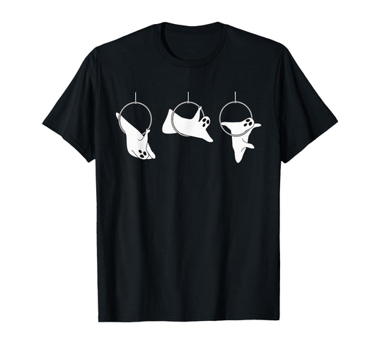 Spooky Ghost Aerial Hoop Halloween Lyra Aerial Dance Lyra T-Shirt