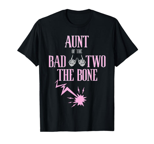 Aunt of the Bad Two The Bone Rock-and-Roll 2nd Birthday T-Shirt