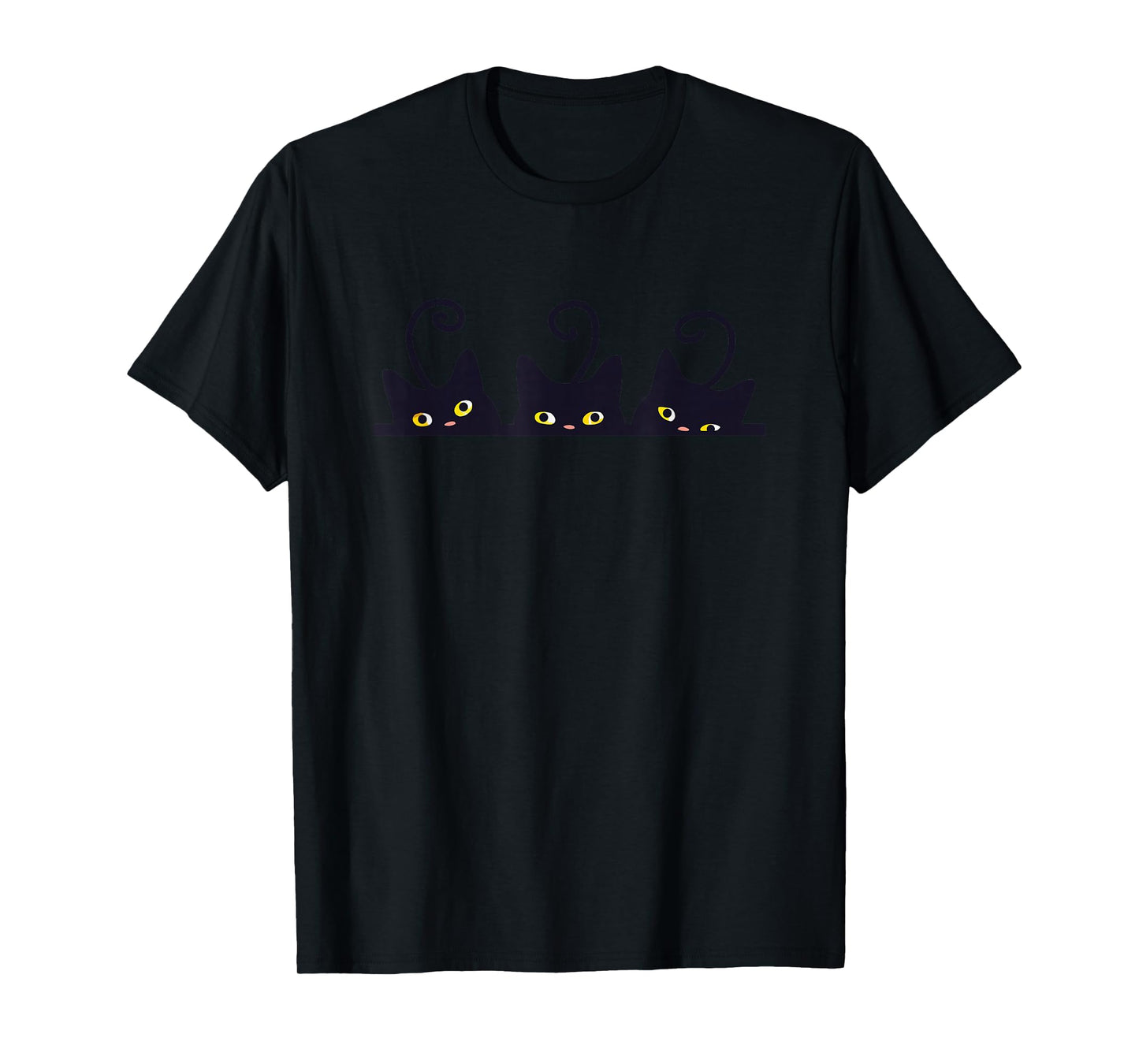 3 Black Cats Funny Cat Lovers Design Women Men Girl Boy Cat T-Shirt