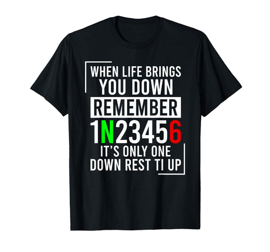 1N23456 Motorcycle Gear Shift Motorcyclist T-Shirt