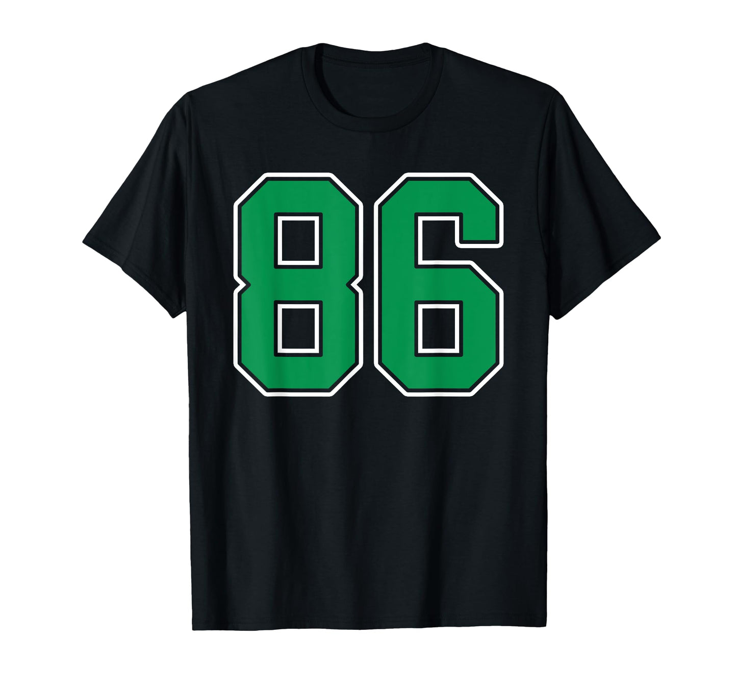 Kelly Green White Number 86 Jersey Player Uniform #86 T-Shirt