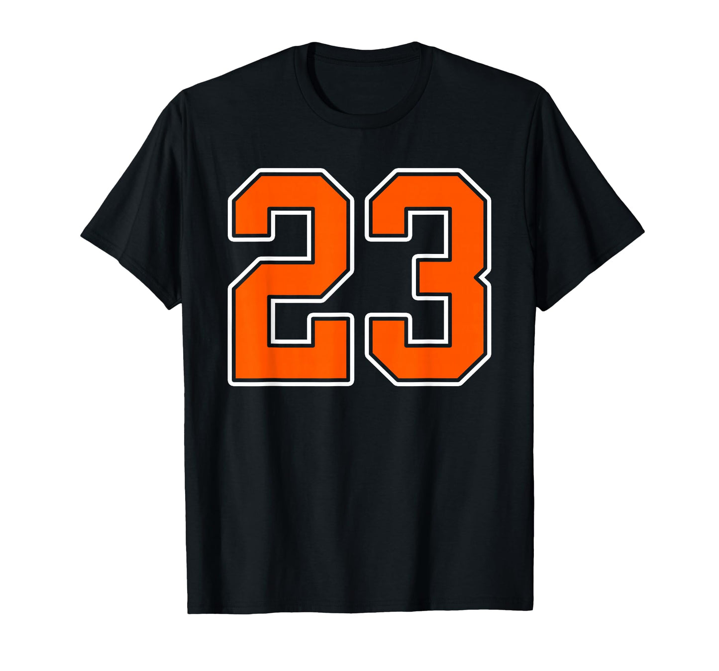 Orange White Number 23 Jersey Player Uniform #23 T-Shirt