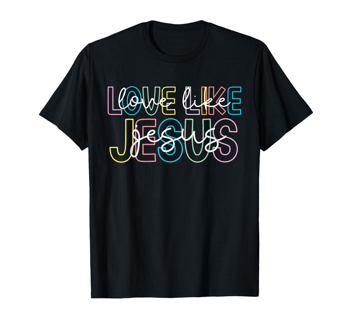 Retro Love Like Jesus God Religious Christian Women Girls T-Shirt