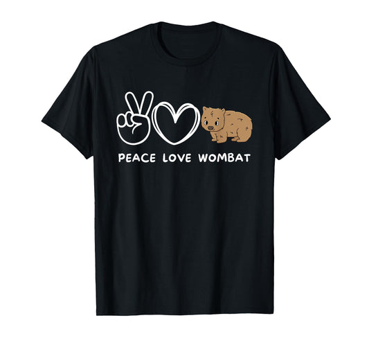 Peace, Love Wombat Retro Wombat Lover Animals Lover T-Shirt