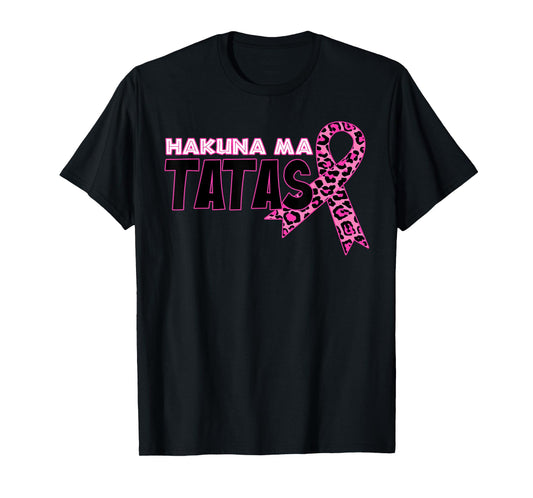 Hakuna Ma Tatas Breast Cancer Awareness Leopard Pink Ribbon T-Shirt