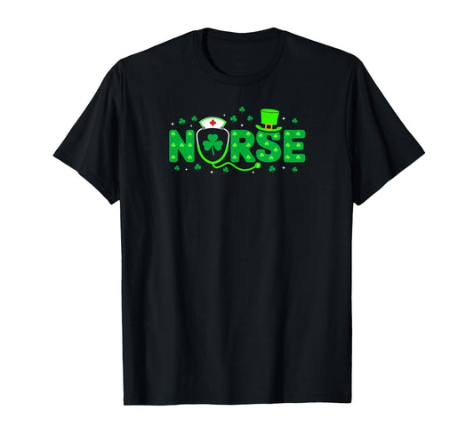 Lucky Nurse Shamrock Stethoscope Scrub Nurse St Patricks Day T-Shirt