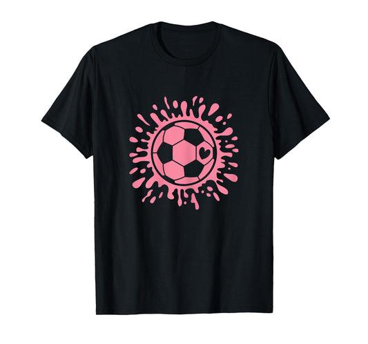 Soccer Ball Cute Pink Soccer Lover Women Girls Kids T-Shirt