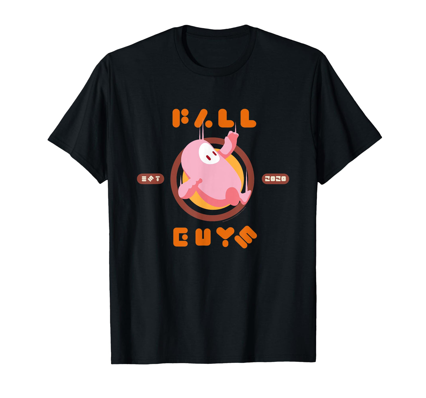 Fall Guys Retro Pink Bean Circle Throwback T-Shirt