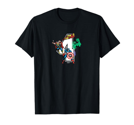 Kids Marvel - Avengers 4th Birthday T-Shirt