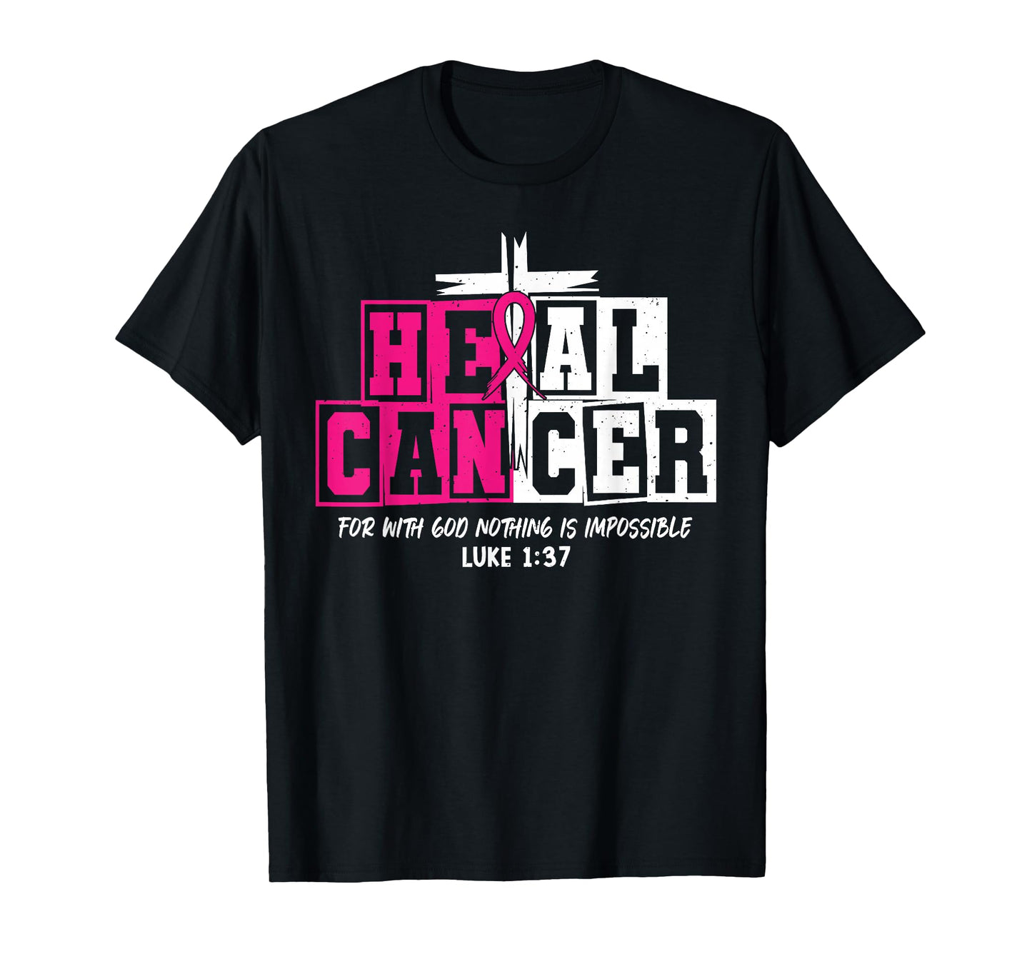Heal Cancer Jesus Christian Pink Breast Cancer Awareness T-Shirt