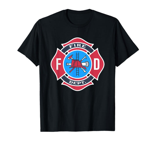 Fire Department Logo Fireman Firefighter Uniform Costume T-Shirt