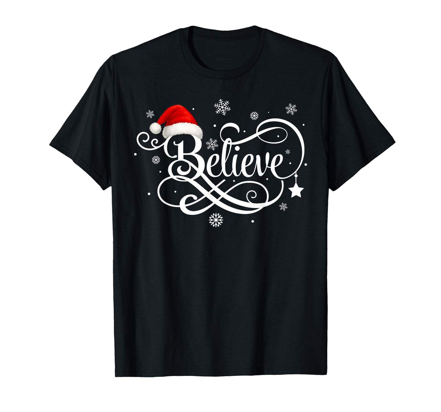 Believe Santa Claus Believe Christmas Matching Pajama Xmas T-Shirt