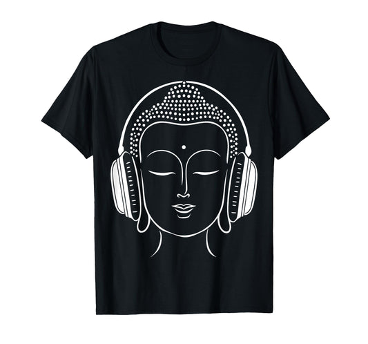 Buddha Headphones Zen Music Meditation T-Shirt