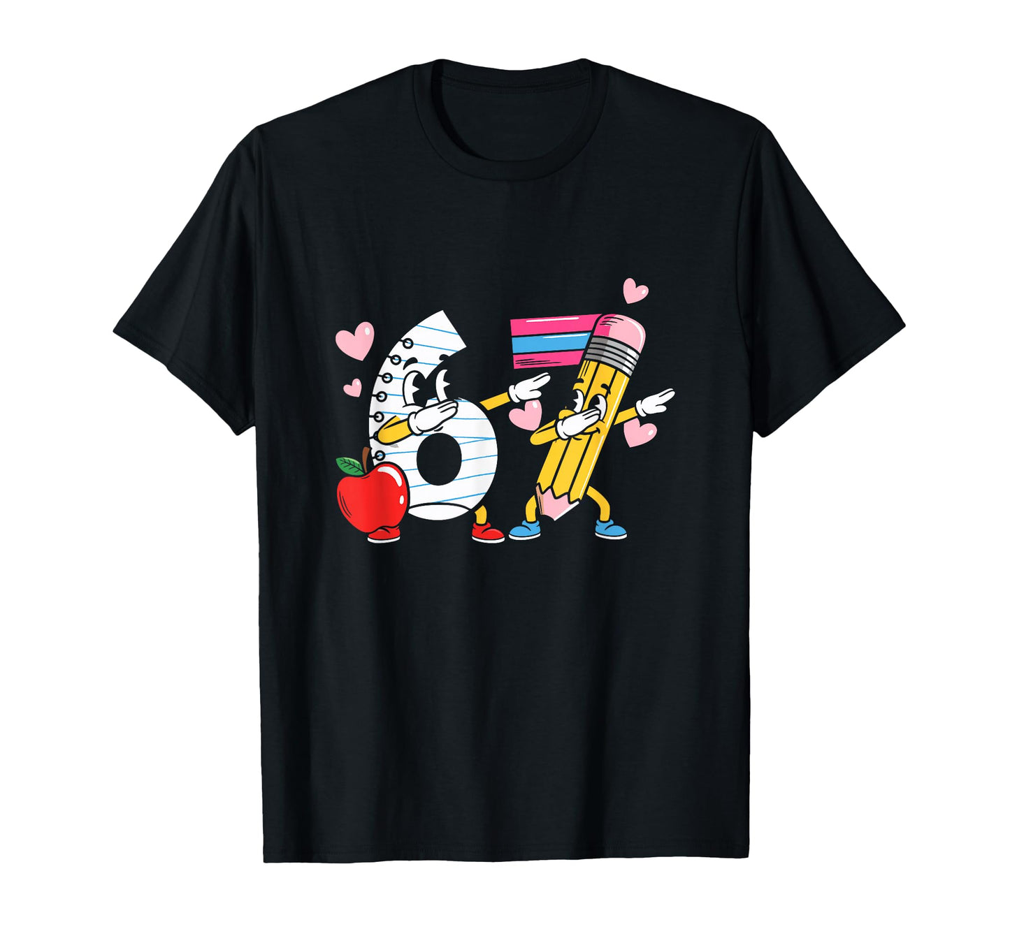 67 Days of School Dab Teacher 6-7 Six Seven Student Dabbing T-Shirt