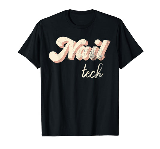 Vintage Nail Technician Tee Retro Nail Hustler Nail Tech T-Shirt