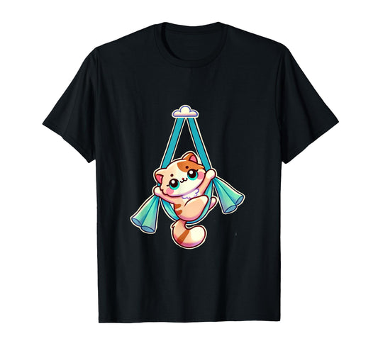 AD Designs Hang In There Aerial Kitty Aerialist Cat Silks T-Shirt