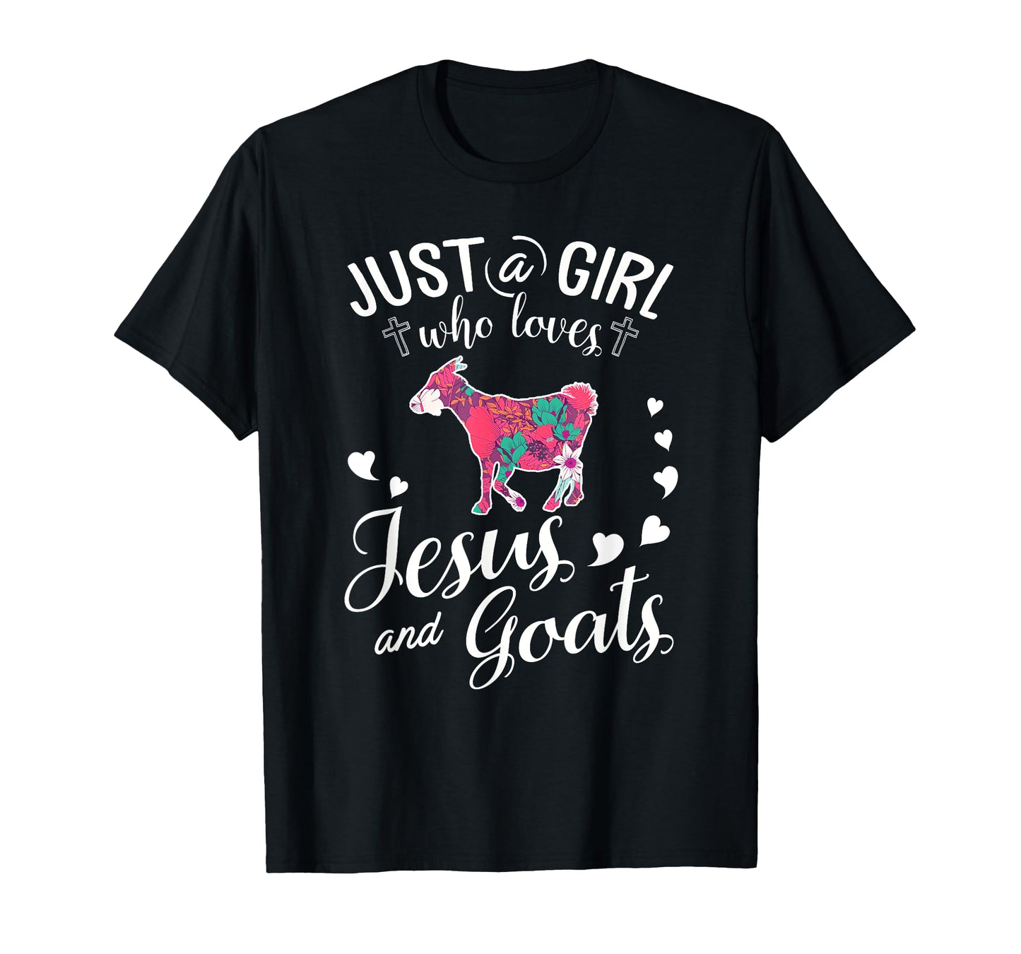 Just A Girl Who Loves Jesus And Goats T Shirt Farmer Lover T-Shirt