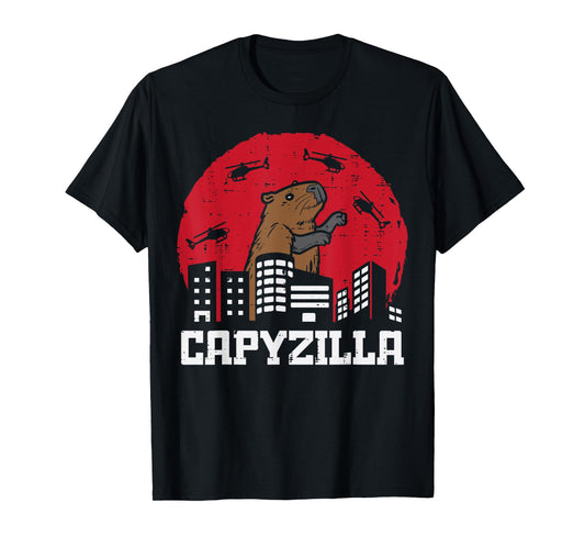 Capybara Monster Capyzilla Funny Capy Rodent Men Women Kids T-Shirt