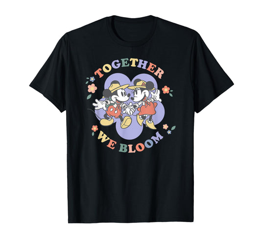 Disney Mickey and Minnie Mouse Together We Bloom Springtime T-Shirt