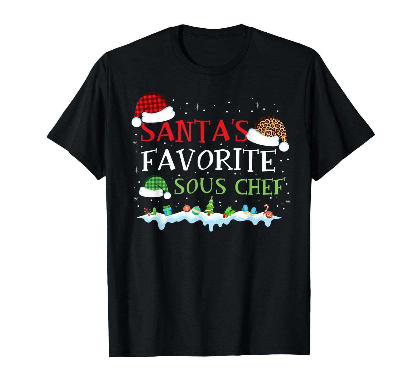 Santa's Favorite Sous Chef Fun Christmas T-Shirt
