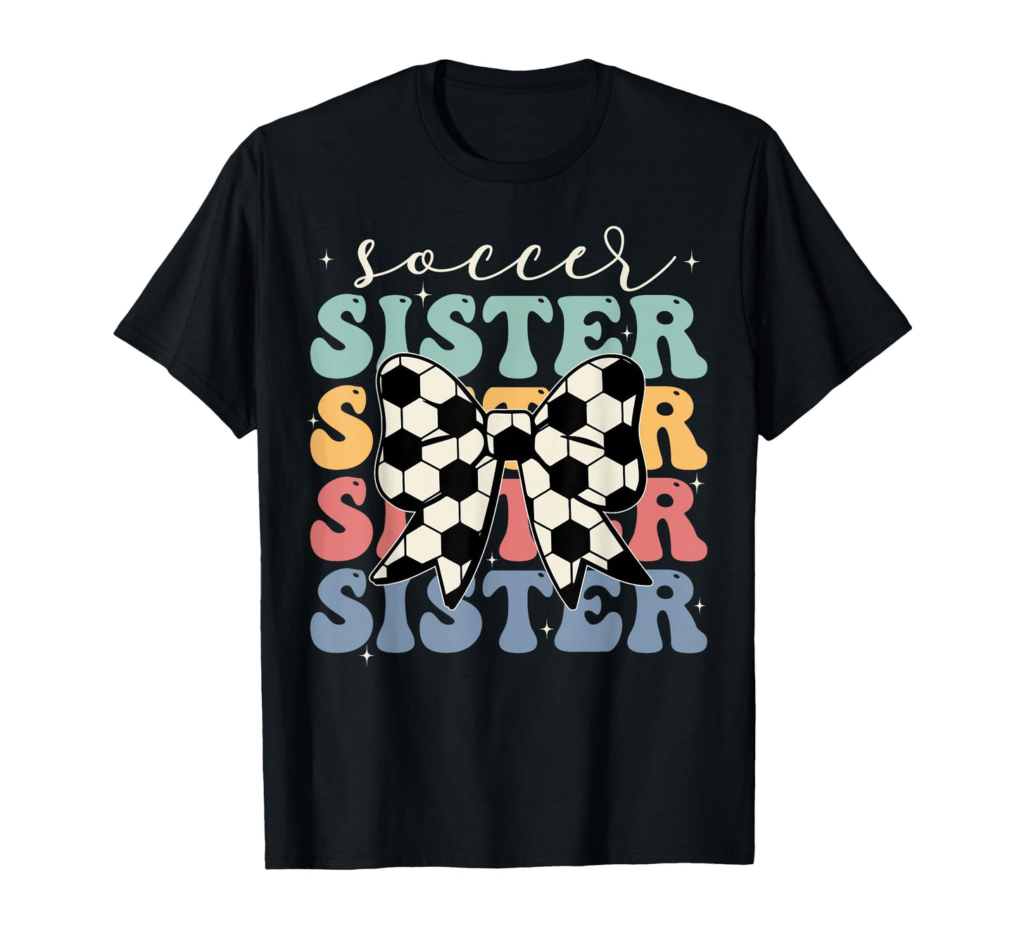 Soccer Sister Vintage Sport Lover Sister Mothers Da T-Shirt