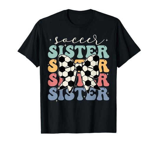 Soccer Sister Vintage Sport Lover Sister Mothers Da T-Shirt