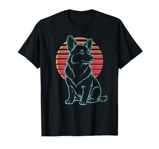 Corgi Pembroke Welsh Lover Dog Owner Retro Synthwave 80s T-Shirt