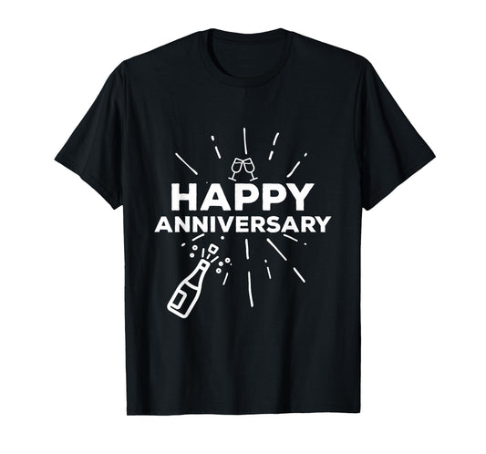 Happy Anniversary Cheers Wine Bottle T-Shirt