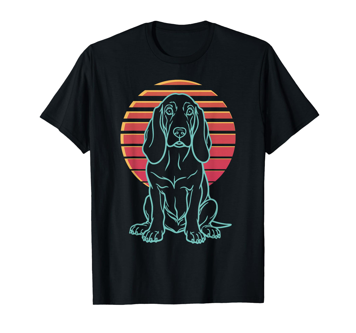 Basset Hound Lover Dog Owner Retro Synthwave 80s T-Shirt