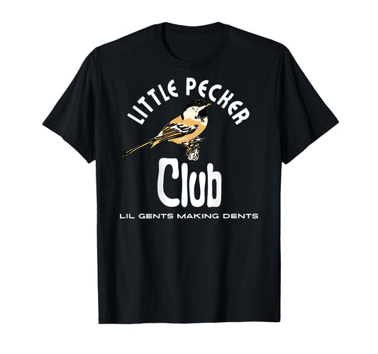 little pecker club Black Humor Club T-Shirt Unisex-Adults Small Short Sleeve Crew Neck Loose Fit Polyester 100% Imported